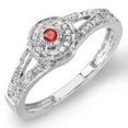 thumbnail image 1 of Dazzlingrock Collection Sterling Silver Round Ruby & White Diamond Ladies Split Shank Halo Engagement Ring, Size 7.5, 1 of 1