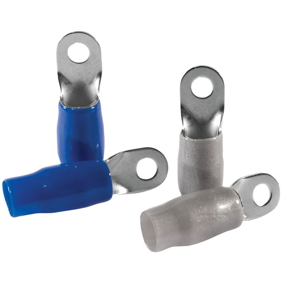 Db L Rt4b 4-gauge 5/16" Ring Terminals, 4 Pk (nickel Plated, 2 Blue & 2 Gray)