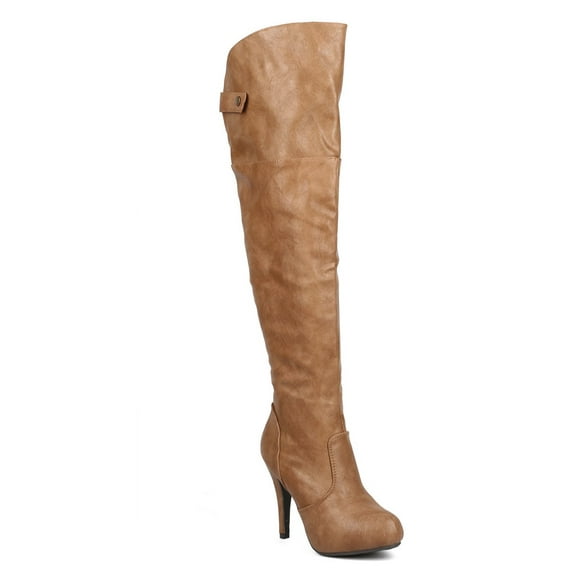 DbDk DC98 Women Over The Knee Leatherette Almond Toe Stiletto Riding Boot