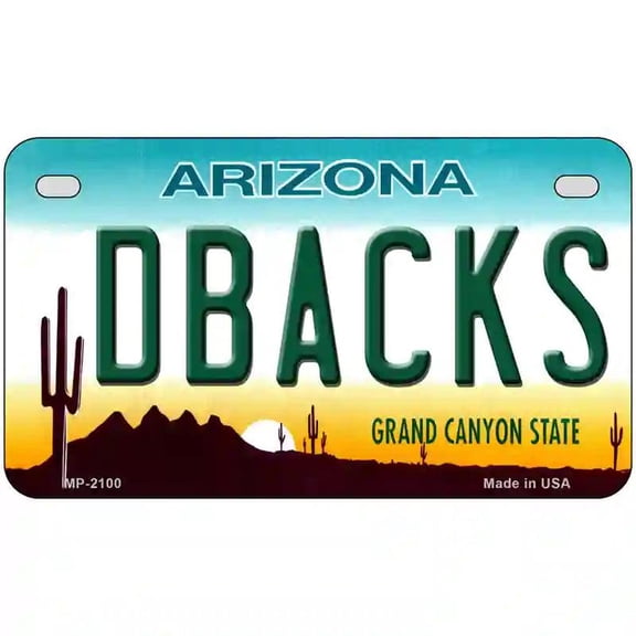 Dbacks Arizona State Novelty Metal License Plate 7" x 4" Motorcycle (MP)