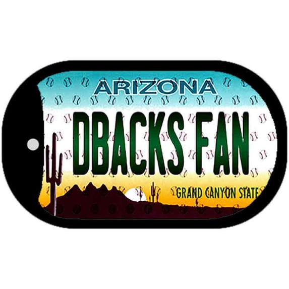 Dbacks Fan Arizona Novelty Metal Dog Tag Necklace DT-10814 2" x 1" Dog Tag (DT)
