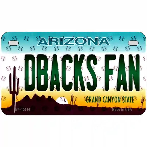 Dbacks Fan Arizona Novelty Metal License Plate 7" x 4" Motorcycle