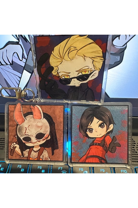 Dbd keychains : Wesker, Ada Wong, Huntress (1 keychain)