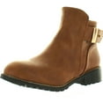 thumbnail image 1 of Dbdk Kathie-1 Women's Buckle Strap Chunky Heel Side Zipper Ankle Booties, 1 of 4