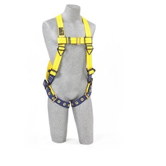 Delta Full Body Harness, Vest, 420 lb Wt Capacity, Mating Chest Strap, Steel Hardware, Yellow, XL