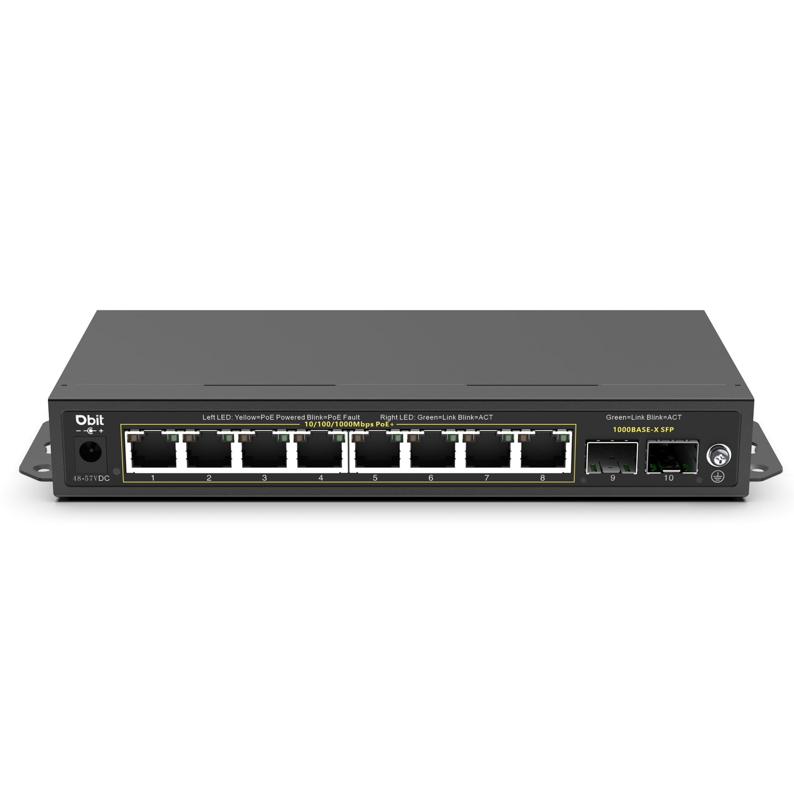 Dbit 10-Port Gigabit Network Switch Unmanaged PoE Switch with 8 PoE+ Ports @125W with 2 Combo SFP Slots