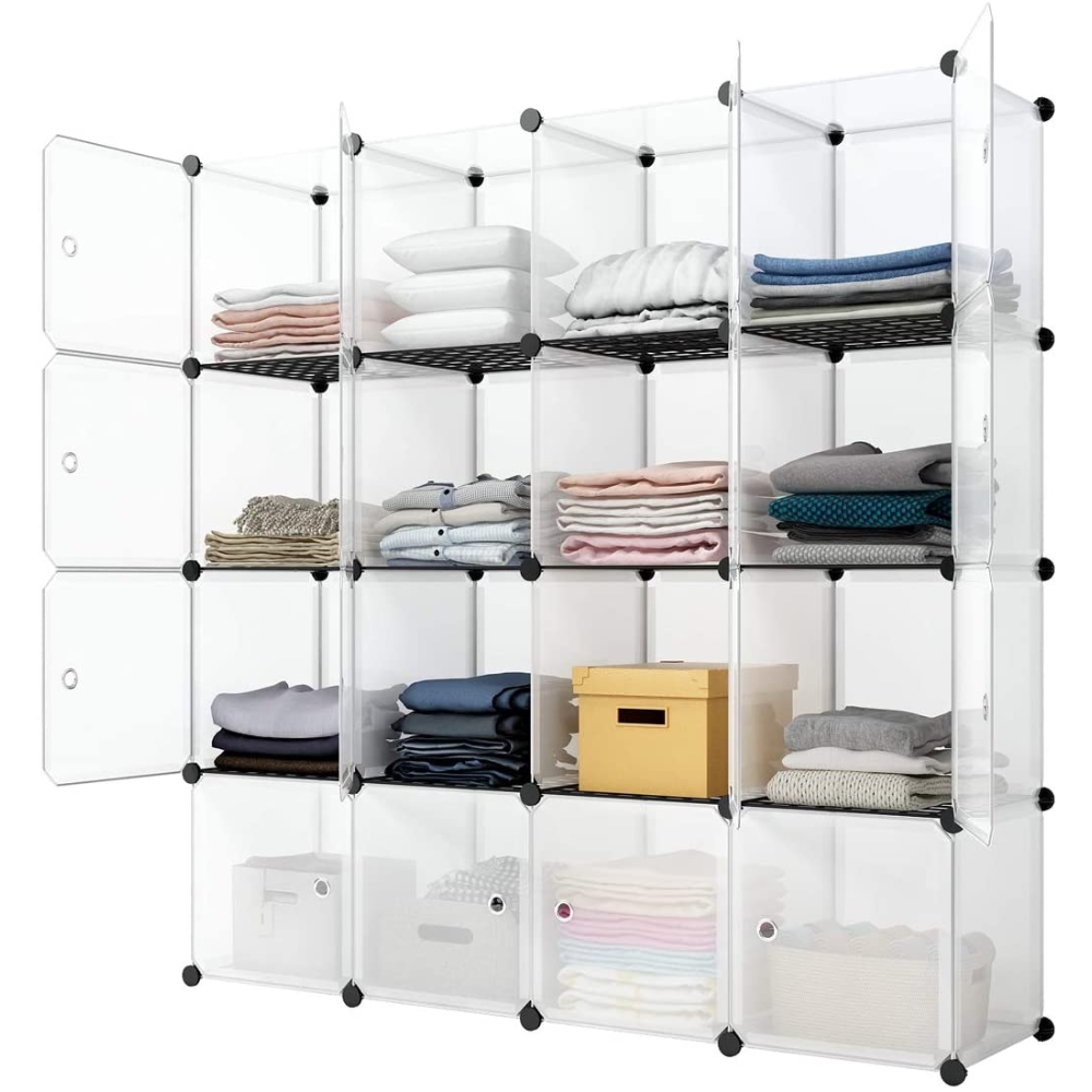 Dbuoem 16 Cubby Storage Organizer, Closet Clothes Storage Organizer