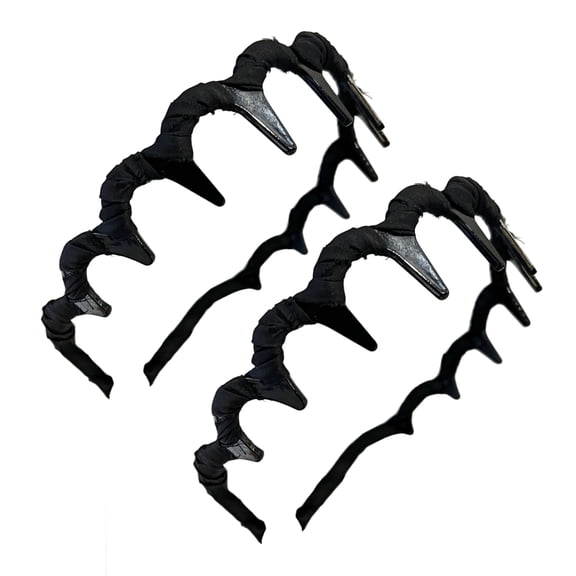 Dbuoem 2 Pcs Women Headband Faux Pearls Decor Teeth Hair Hoop Elastic Hair Accessory Daily Wear