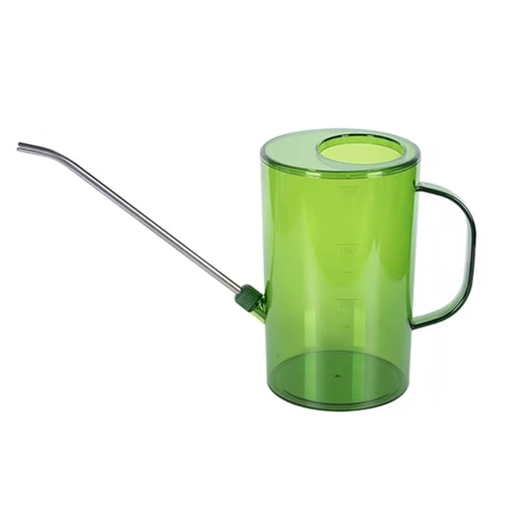 Dbuoem 2L Clear Watering Can Stainless Steel Long Spout Watering Pot Handheld Watering Pot with Capacity Scales for Plants