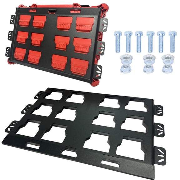 Dbuoem 2Pcs Mounting Plates for Milwaukee Packout 48-22-8486,Metal Base for Milwaukee Toolboxes,100 Lbs Load Capacity,Compatible with Packout Tool Storage Setup and System Organization