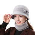 thumbnail image 1 of Dbuoem 2Pcs/Set Women Winter Hat Scarf Set Elastic Soft Hat Scarf Set, 1 of 7