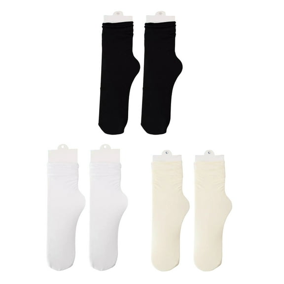 Dbuoem 3 Pairs Women Ice Silk Socks Summer Ultra Thin Socks Casual Breathable Crew Socks Ladies Calf High Cooling Socks