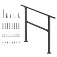 thumbnail image 1 of Dbuoem 3 Step Hand Rails for Outdoor Steps,Adjustable 40" x 36" Stair Railing Kit Fits 1 to 3 Steps,Black Stair Handrail for Concrete Steps,Porch Steps, 1 of 7