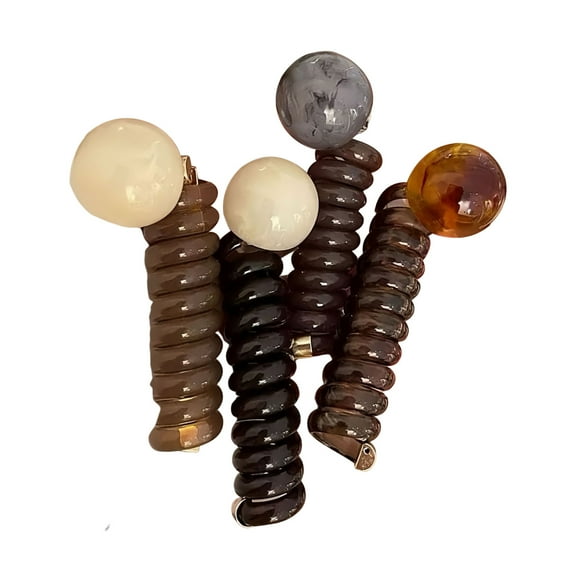 Dbuoem 4 Pcs Women Hair Ropes Non-Damaging Spiral Hairbands Reusable Ponytail Holders Hair Accessories