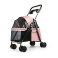 thumbnail image 1 of Dbuoem 4 Wheels Dog Cat Stroller,Pet Folding Stroller,Dog Cat Cage Stroller with Cup Holder,Visible Window for Medium Small Dog, 1 of 7