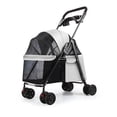 thumbnail image 1 of Dbuoem 4 Wheels Dog Cat Stroller,Pet Folding Stroller,Dog Cat Cage Stroller with Cup Holder,Visible Window for Medium Small Dog, 1 of 7
