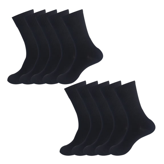 Dbuoem 5 Pairs Cotton Crew Socks Stretchy Casual Calf Socks Ribbed Business Socks for Men Women Daily Wear Exercise