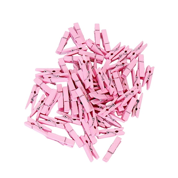Dbuoem 50 Pcs Colored Wooden Clothespins Painted Clips Decorative Clothespins Clips for Pictures Photos DIY Projects