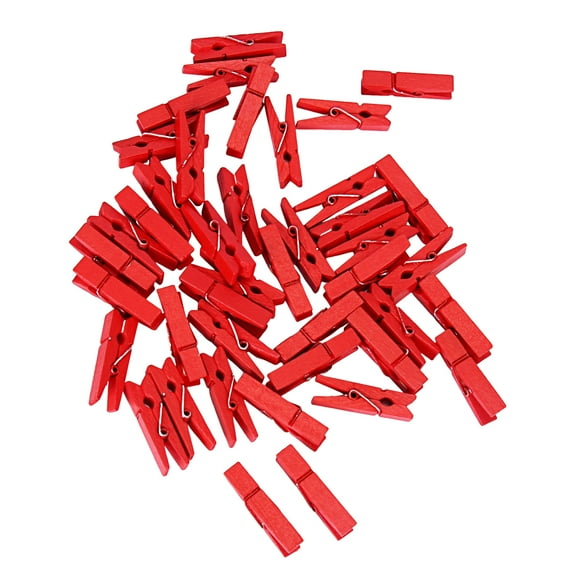 Dbuoem 50 Pcs Colored Wooden Clothespins Painted Clips Decorative Clothespins Clips for Pictures Photos DIY Projects