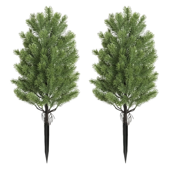 Dbuoem Artificial Cedar Topiary Tree with Stake Lifelike Faux Cedar Pines Christmas Tree Simulated Shrubs for Front Porch Outdoor Decor