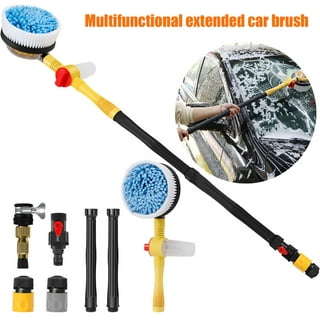 Car Wash Brush Cleaning Kit 360° Spin Car Mop Microfiber Car Cleaning Brush  Detachable Extendable Scrub Brush Garden Hose Spray Nozzle Spray Gun