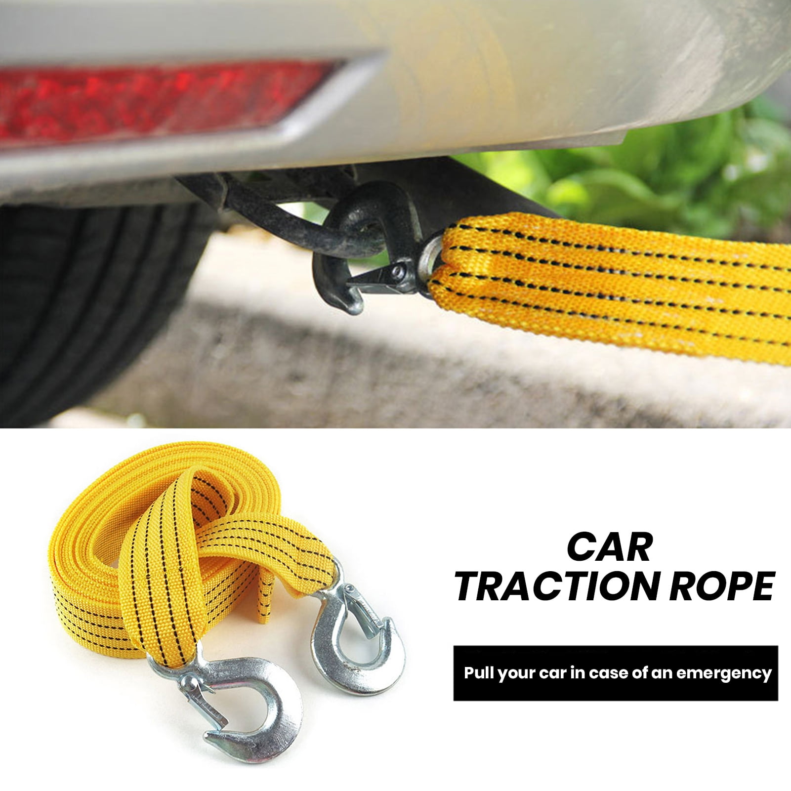 Dbuoem Car Traction Rope Heavy duty Nylon Car Towing Rope Car Tow Strap for Vehicles Auto