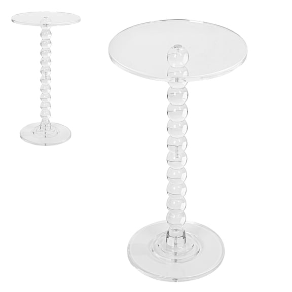 Dbuoem Clear Modern End Table for Living Room,Bedroom,Balcony,Easy 5-Min Assembly,Space-Saving Bedside Table for Small Spaces & Home Decor