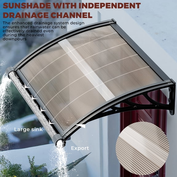 Dbuoem Door Awnings Exterior, Awning for Door Entrance, 24x32 Inches Awnings for Patio, Window Awning Canopy Exterior