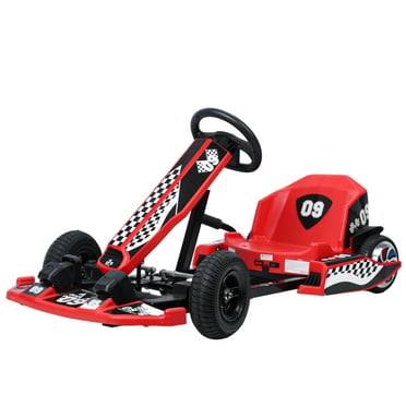 Dbuoem Go Kart for Kids,36V Electric Go Kart,16 MPH Drift Kart with 350W Motor,Drift/Sport Mode,Length Adjustment,14.3 Inches,Red
