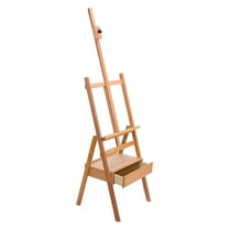 Dbuoem H Artist Easel,French Easel with Drawer,Solid Beech Wood Easel,Painting Canvas Holder Stand,Tilts Flat Artist Easel, Height Angle Adjustable,A-Wooden Color
