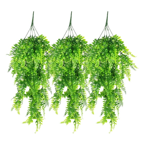 Dbuoem Hanging Artificial Fern Plants Realistic Faux Greenery Garden Yard Plastic Plants Fake Fern Leaves Decoration