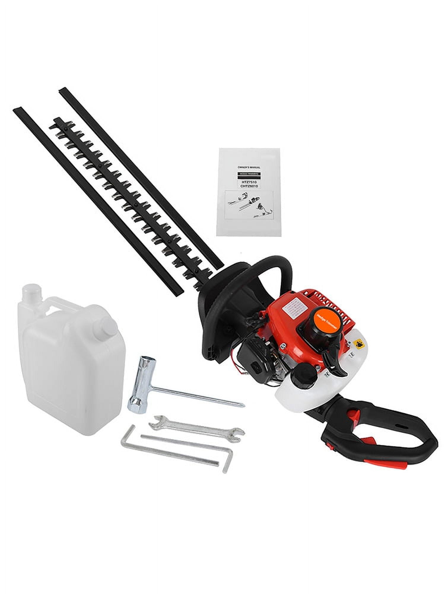 Dbuoem Hedge Trimmer,1 Set 24 Inch Fuel-efficient Low Voice High-powered Hedge Trimmer Double Side Blade 26cc Gas Bush Cutter,Red