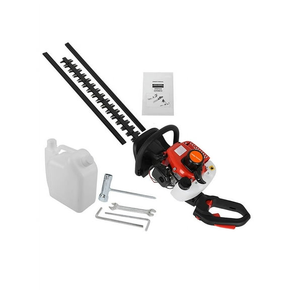 Dbuoem Hedge Trimmer,1 Set 24 Inch Fuel-efficient Low Voice High-powered Hedge Trimmer Double Side Blade 26cc Gas Bush Cutter,Red