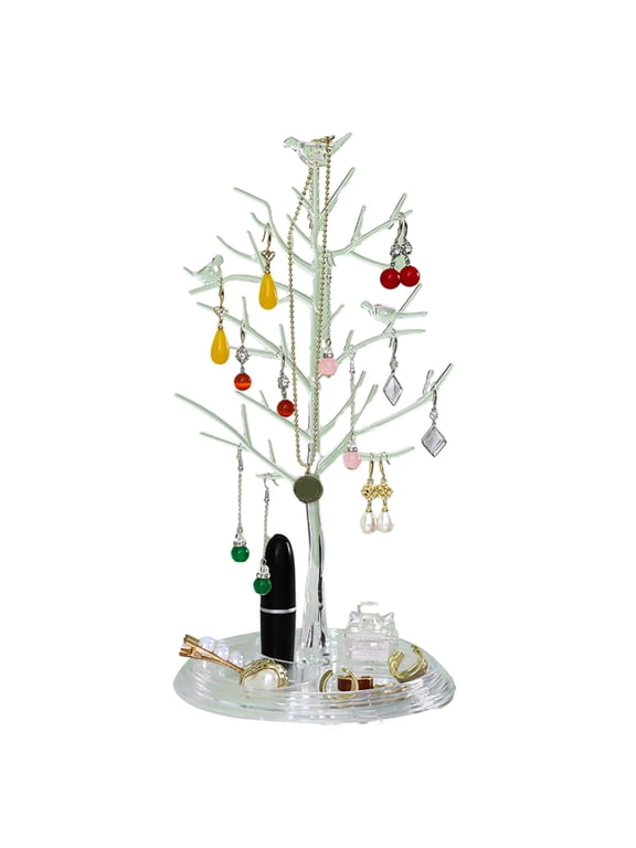 Jewelry Stand Organizer Tree Shape Design Tangle-Free Detachable Stable Base Earring Hanger Necklace Holder