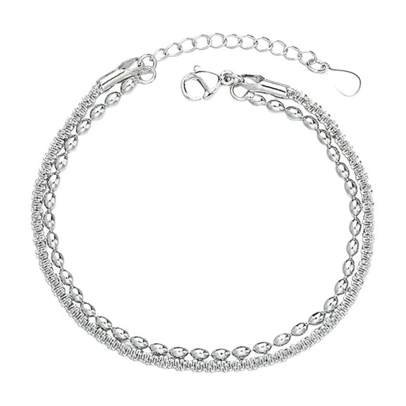 Dbuoem Lady Bracelet Double-layered Adjustable Length with Extended Chain Hollow Out Copper Chain Gift Accentuating Elegance Daily Wear Jewelry