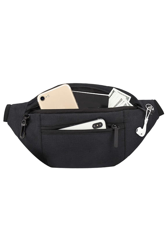 Reflective Waist Bag with Headphone Jack Zipper Closure Pockets Design Style Belt Bag Running Accessory