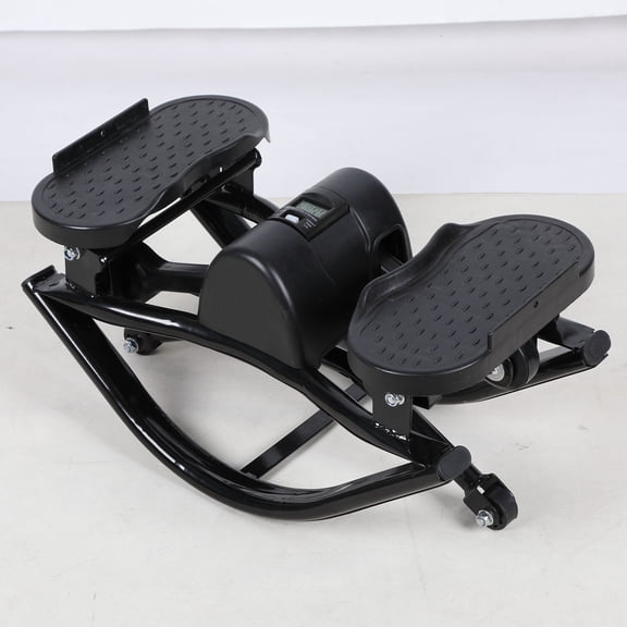 Dbuoem Rock Stepper,Rock Stepper Side to Side,Low-Shock Lateral Rocking Fitness Stepper,Workout Exercise Equipment with LCD Monitor and Resistance Bands for Legs,Glutes,Abs