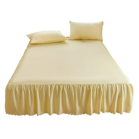 Dbuoem Ruffled Bed Skirt King Size Bed Skirt with Platform Queen Size Wrinkle-Free Fade Resistant Bed Skirt