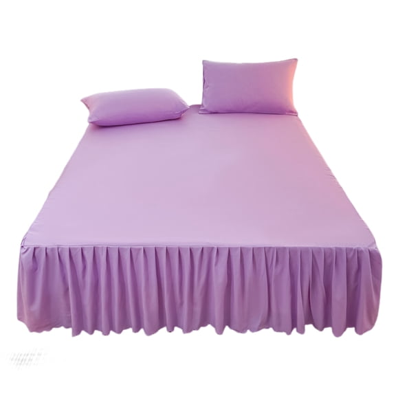 Dbuoem Ruffled Bed Skirt King Size Bed Skirt with Platform Queen Size Wrinkle-Free Fade Resistant Bed Skirt