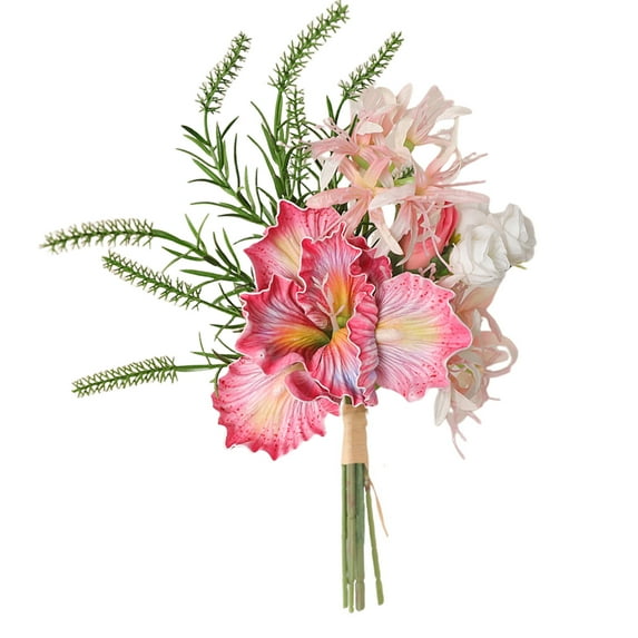 Dbuoem Simulated Bouquet Irises Doves Bouquet Realistic Silk Flowers Low Maintenance Fake Flower Bouquet Interior Decor