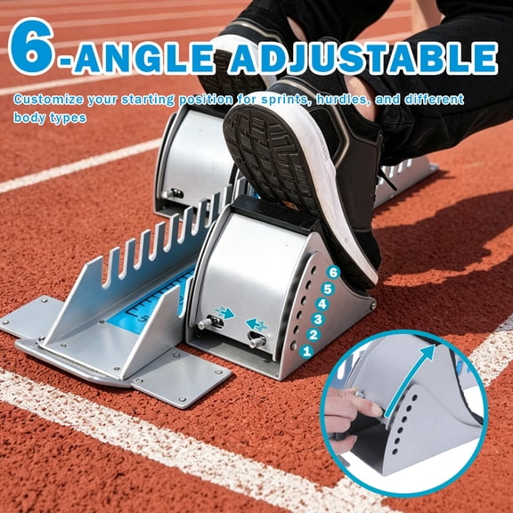 Dbuoem Starting Blocks,6 Angle Adjustable Track Field Starting Blocks,Portable Track Starting Device for Sprinting for Athletics Plastic Runway Cinder Track