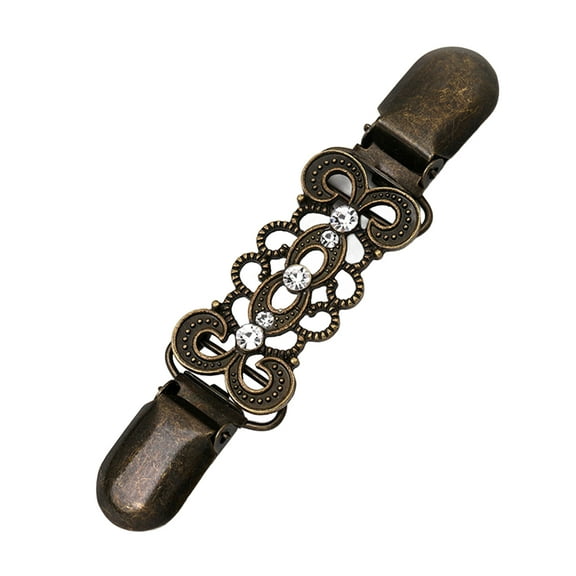 Dbuoem Sweater Duck Mouth Clips for Cardigans Vintage Shawl Cloak Clasp Rhinestone Cinching Clip for Women Shawl Shirt Dress