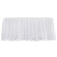 thumbnail image 1 of Dbuoem Tulle Table Skirt for Rectangular Tables White Pleated Table Cloth Wrinkle Free Tablecloth with Tutu Skirt, 1 of 8