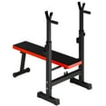 thumbnail image 1 of Dbuoem Weight Stool,Press Rack,Strength Training Workout stool，Adjustable Weight Stool with Barbell Rack,Weight Lifting Stool Press for Home Gym,48.27" x 25.61" x 44.72",Red, 1 of 13