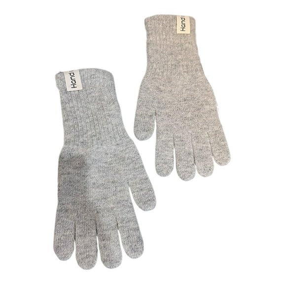 Dbuoem Winter Knitted Gloves Stretchy Warm Gloves Fingered Gloves