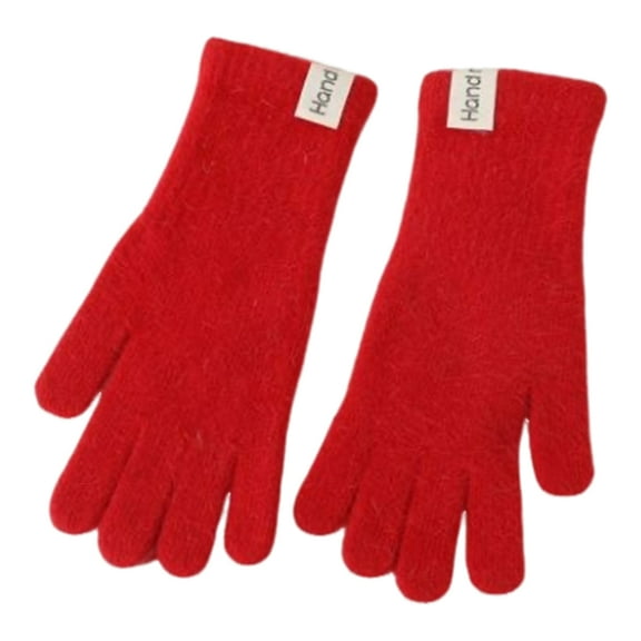 Dbuoem Winter Knitted Gloves Stretchy Warm Gloves Fingered Gloves