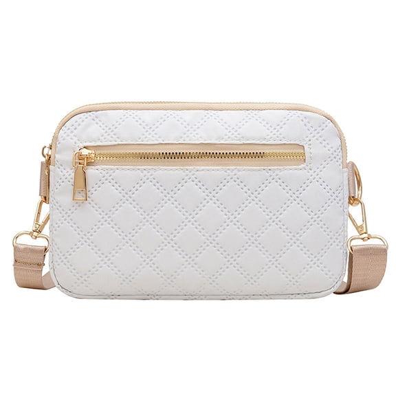 Dbuoem Women Crossbody Fanny Pack Zippered Phone Pouch Belt Bag with Earphone Hole Waist Bag for Street Travel Daily Outings