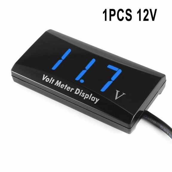 Dc 12V Led Digital Monitor Volt Meter Display Battery Gauge Voltage Caravan/Car Blue YIWEI
