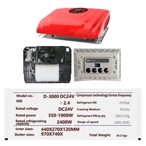 Dc 12V24V Power Supply Heavy Truck Turbo Inverter Compressor Electric Car RV Bus Parking Air Conditioner 12v 2kw Cooler ,Compact Design