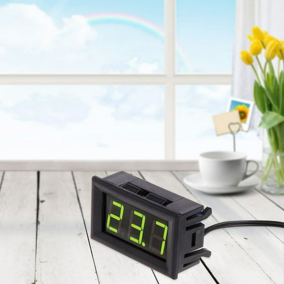 Dc 5-12V Mini Digital Led Thermometer -50-110 °C Home Car Temperature Monitor Panel Meter Measuring Range With Temperature Probe